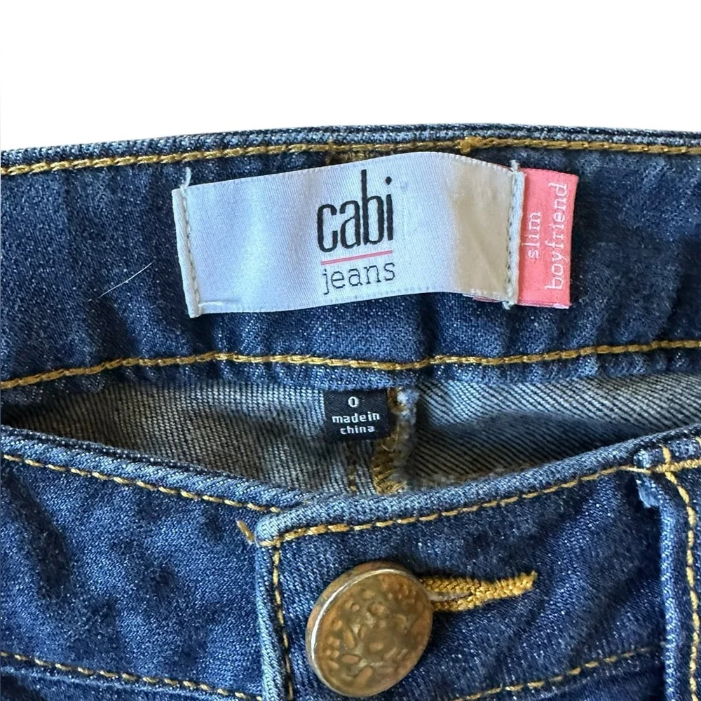 CABI Style #3045 Slim Boyfriend distressed stretch jeans size 0 - Picture 5 of 8